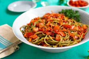 Cold Linguine with Artichokes and Roasted Peppers