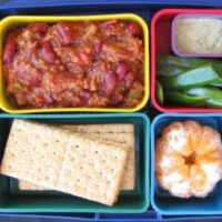 vegetarian chili bento box lunch