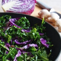 kale and red cabbage stir-fry