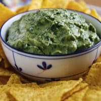 Very green avocado and tahini dip