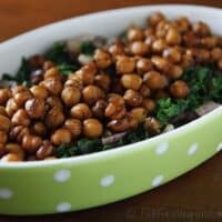balsamic chickpeas and mustard greens