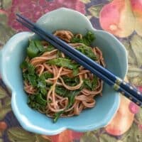 soba noodles with greens