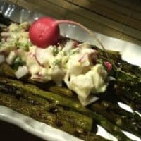 Grilled asparagus with radish "butter"