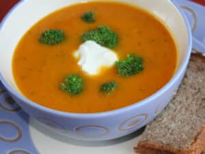 cold carrot and broccoli soup