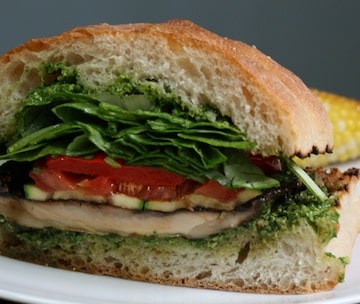 grilled portobello spinach club sandwich