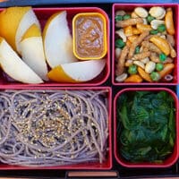 soba noodles in bento box lunch