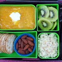butternut squash soup in bento box lunch