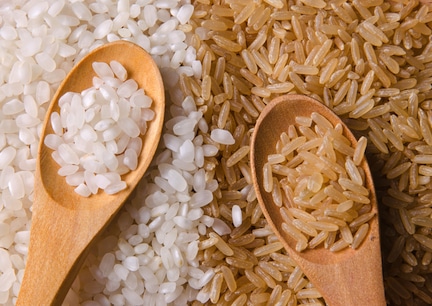 White and brown rice
