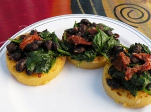 polenta with black bean sauce