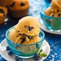 Blueberry muffin ice cream from Vegan a la Mode by Hannah Kaminsky