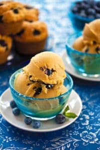 Blueberry muffin ice cream from Vegan a la Mode by Hannah Kaminsky