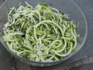 Spiralized cucumber salad