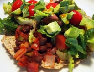 Black bean tostadas