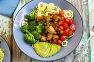 BBQ-Flavored Tofu and Chickpea Bowl