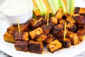 Easiest Buffalo Tofu Bites Ever