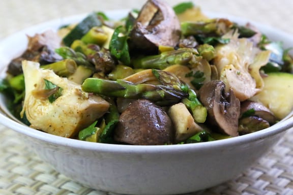 Asparagus, Mushroom, and Artichoke appetizer recipe
