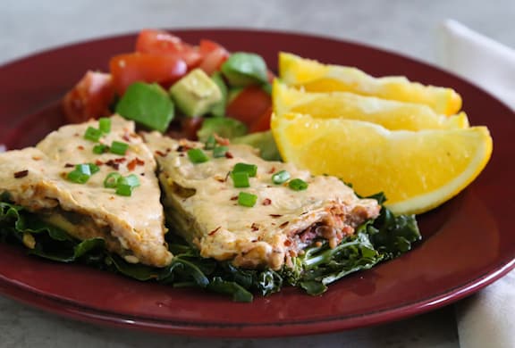 Cazuela vegana de enchilada cremosa