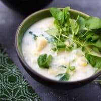 Leek potato and watercress soup