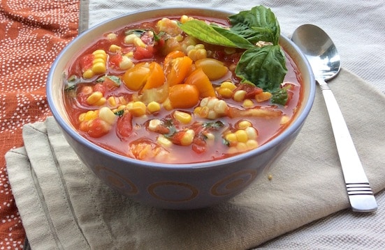Cold Fresh tomato and corn soup2