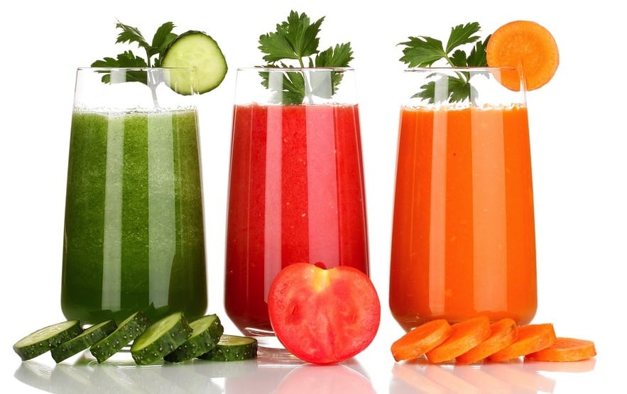 colorful vegetable juices