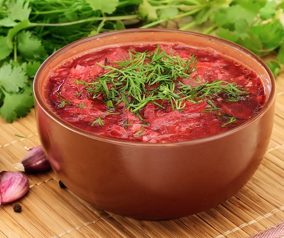 Hot beet borscht recipe