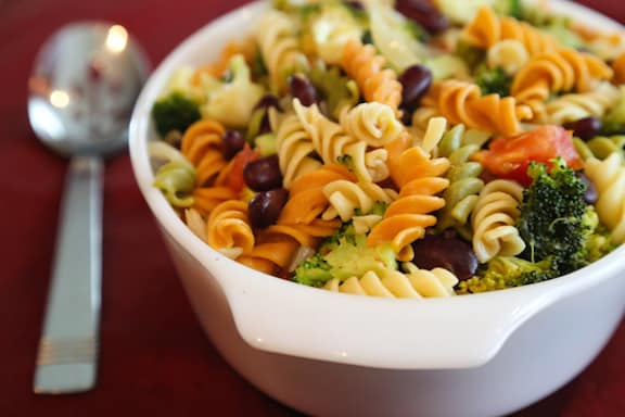 Pasta with red beans and broccoli