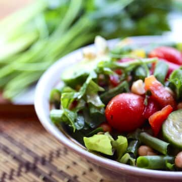 Navy Bean and Green Bean Salad with fresh herbs