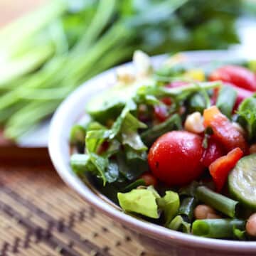 Navy Bean and Green Bean Salad with fresh herbs