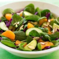 Spinach, orange, and red cabbage salad recipe