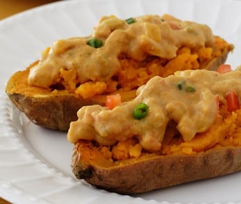 Cashew Butter Sauce on Sweet Potatoes