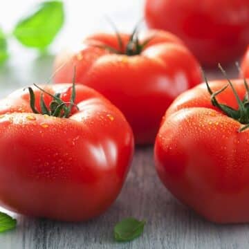 Fresh tomatoes and basil