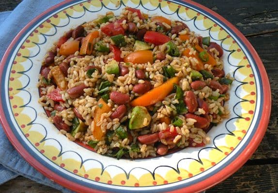 Southwestern-flavored rice and bean salad