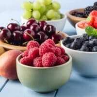 Summer fruits in bowls