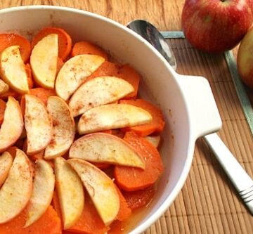 Baked sweet potatoes and apples