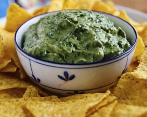 Very green avocado and tahini dip