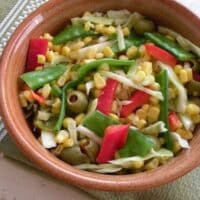 Corn and snow pea salad