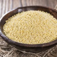 raw millet in a bowl