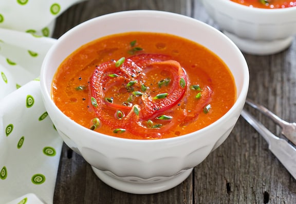 Roasted red bell pepper soup