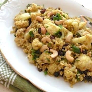 cauliflower rice pilaf with cashews