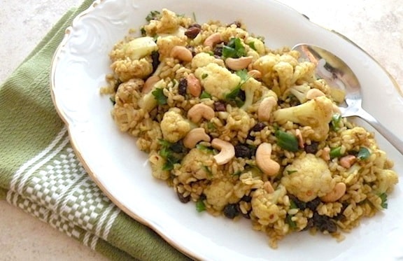 Cauliflower rice pilaf recipe