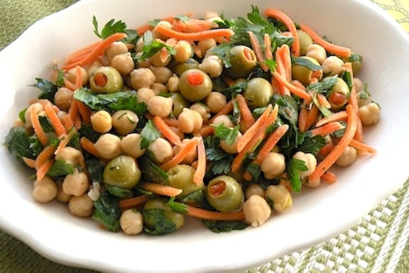 Chickpea and Carrot Salad with Parsley and Olives