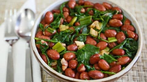 Pink Beans with Spring Greens