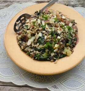 Wild Rice Pilaf with Spinach and Almonds
