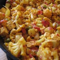Tofu Aloo Gobi (Cauliflower and Potato Curry)