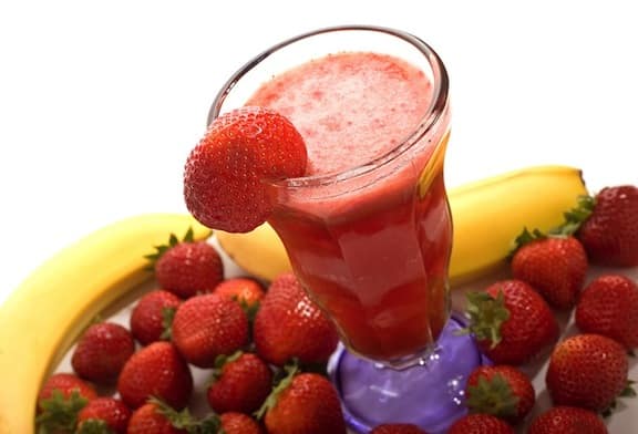 Batido de fresa y plátano