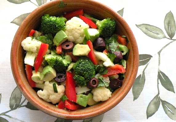 Marinated broccoli and cauliflower salad