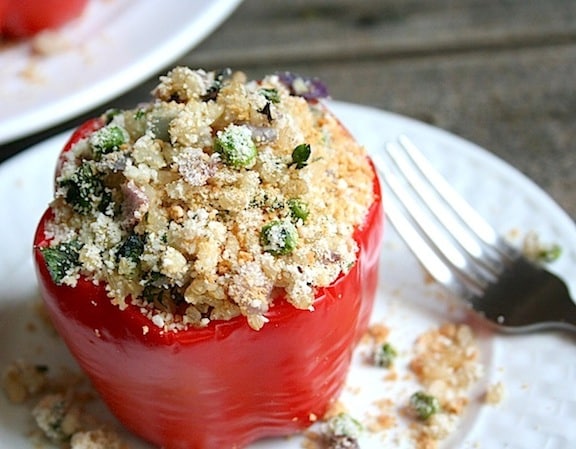 Orzo or rice-stuffed peppers