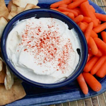 Cheezy tofu spread with pine nuts