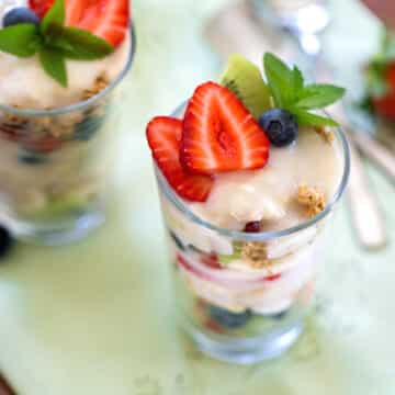 Fruit and yogurt parfaits with granola