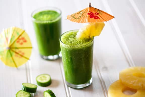 Kale Cucumber and Pineapple Smoothie